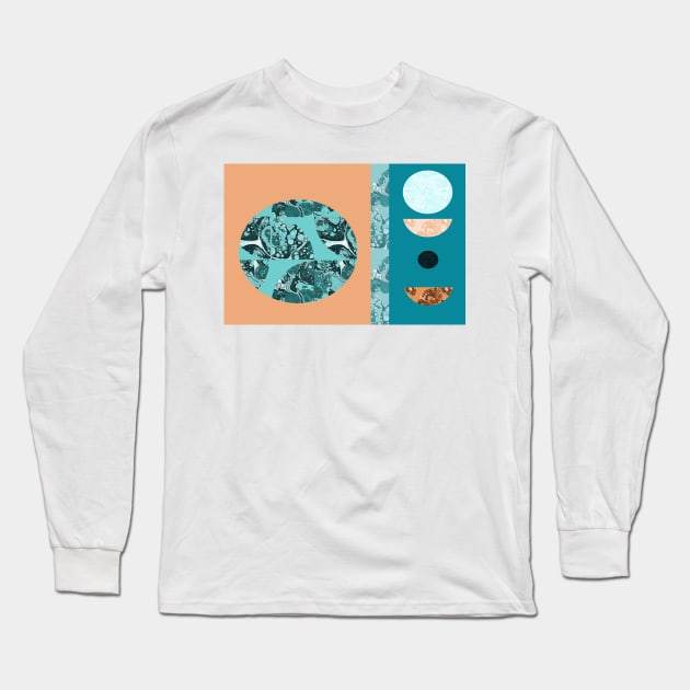 Calming Marbled Moons Long Sleeve T-Shirt by MarbleCloud